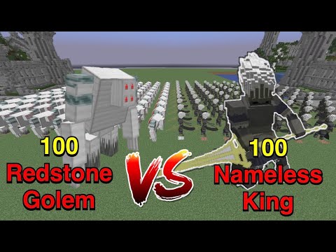 100 Hundred Plus - Minecraft |Mobs Battle |100 Redstone Golem (CrimsonSteve's mobs)VS 100 Nameless King(Darker Souls)