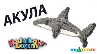 Смотреть онлайн Плетение акулы из резинок Rainbow Loom на станке