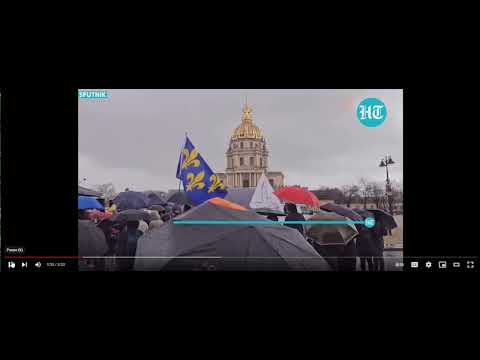 French rip up EU and Nato flags over troops going to the Ukraine! (1Brian God=6