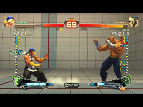 SSF4 AE: gorirakagesuke (Yun) vs RF (Sagat) - Ranked Match (720p HD)