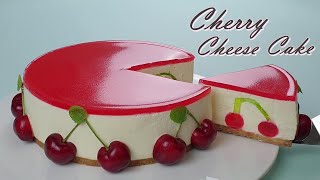 [Eng Sub] 노오븐/ 체리 치즈 케이크 만들기 / No-oven / How to make a lovely cherry cheesecake /No Bake / Recipe