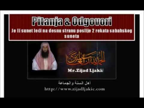 Je li sunnet leći na desnu stranu poslije 2 rekata sabahskog sunneta - dr. Zijad Ljakić