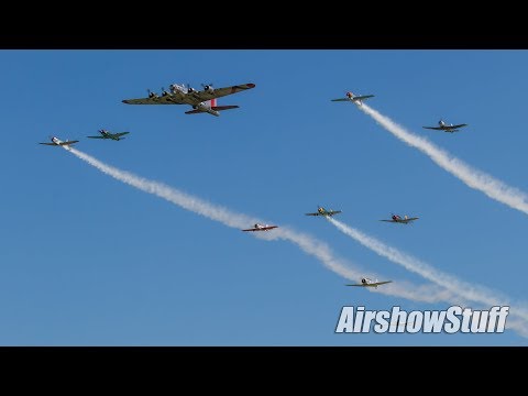 Mass Warbird Formations and Flyovers - EAA AirVenture Oshkosh 2017
