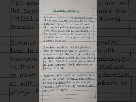 essay on summer vacation in english#summervacation #essaywriting #handwriting #essay
