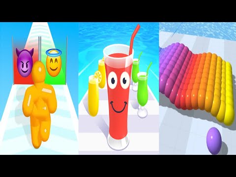 Tall Man Run vs Juice Run vs Canvas Run - Android iOS Mobile Gameplay Walkthrough