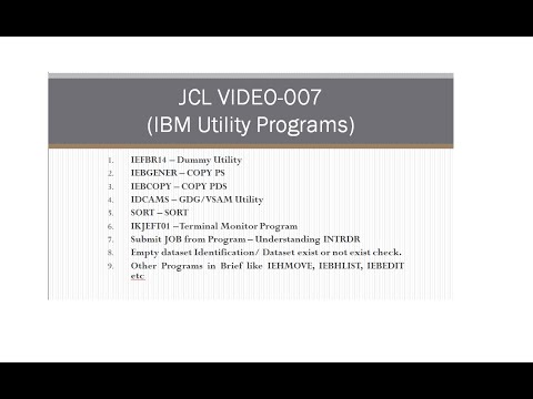 JCL | Job Control Language | 07 | IBM Utility Programs
