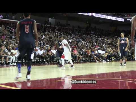 Mac Miller falls from Bone Collector Ankle Breaker Power 106 Celebrity Game 2016