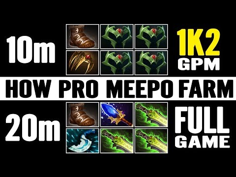 AhJit Meepo 1k2 GPM How to Farm Like a Pro Dota 2