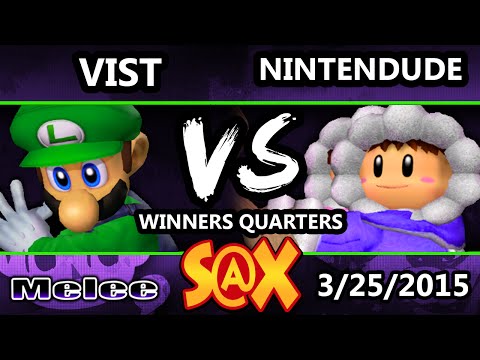 S@X - Nintendude (Ice Climbers) Vs. Vist (Luigi) SSBM Winners Quarters - Smash Melee