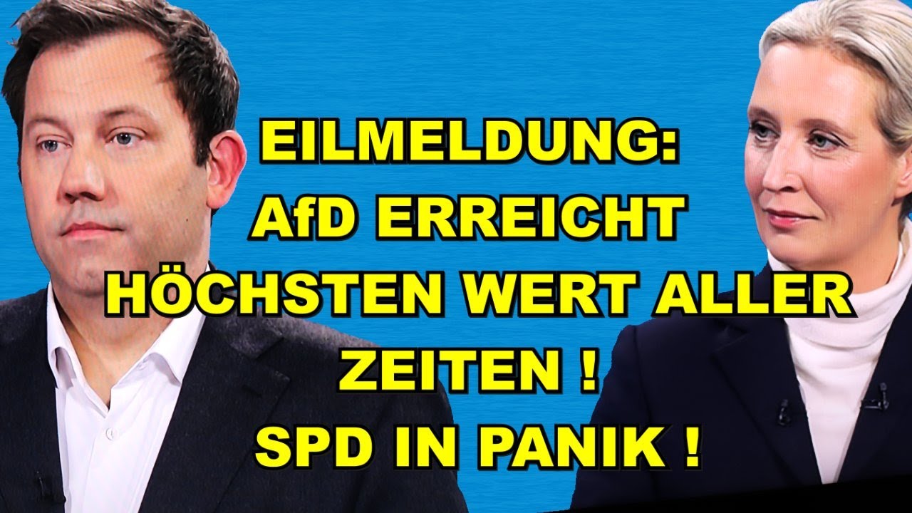 EIL: NEUER AfD-Höchstwert! SPD IN PANIK!