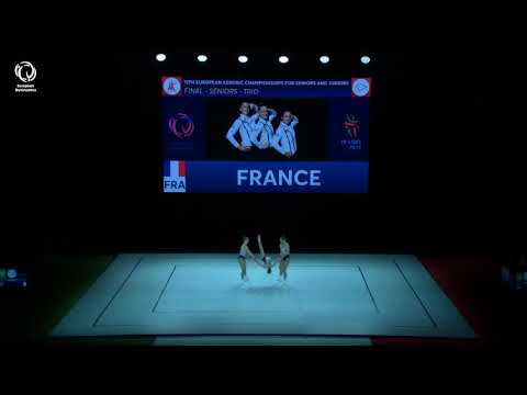 Clara LESTRUHAUT, Victoria TROSSET & Alexia SILVA (FRA) -  2021 Aerobics Europeans, trios final