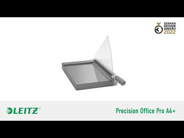 Leitz Precision Office Pro A4+ Tesoura de papel - Recorta até 25 Folhas - Formato A4 - Corte de Aço Rectificado de Precisão 90230000 - vídeo 1