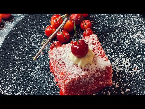 LAMINGTON cake…Francis -gato carré rouge 🍰