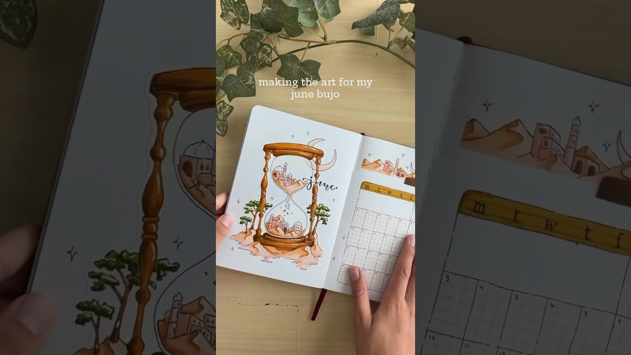 the art in my june 2024 bujo setup 🌙 comment below all questions you have about alcohol markers!!