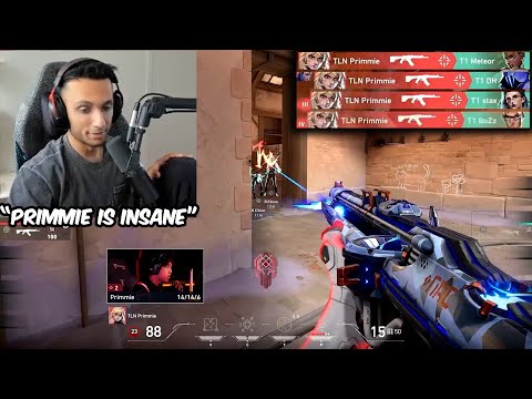 FNS Reacts To TLN Primmie HIT The CRAZIEST 1v4 CLUTCH Against T1 In VCT