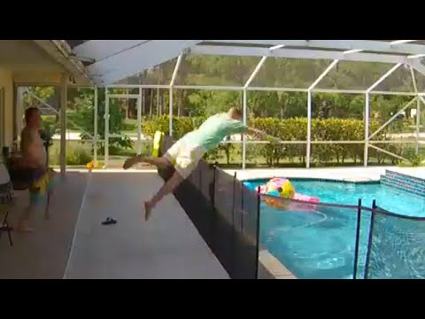 Dad Does An Amazing, Athletic Save To Prevent His Son From Drowning