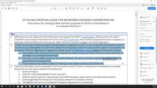 Overview of Kuali Research Proposal Submission for OCTA