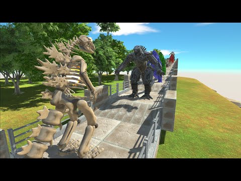 GODZILLA SKELETON DEATH RUN - Animal Revolt Battle Simulator