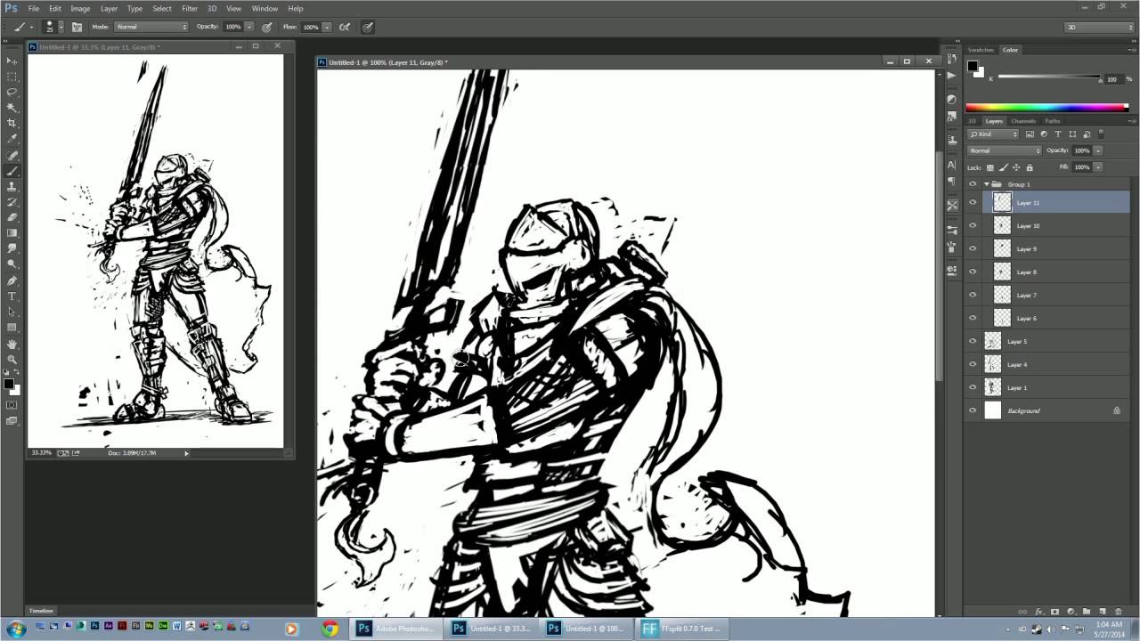 One hour painting. Swordsman.