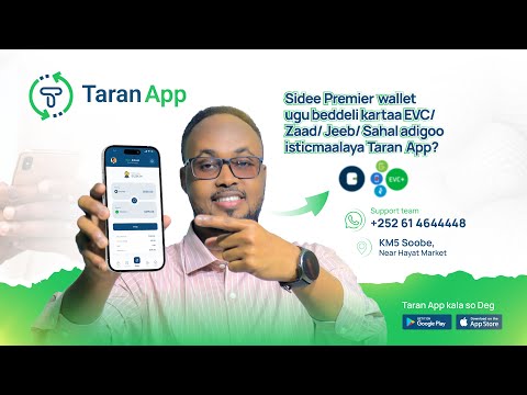 Sidee Premier wallet ugu beddeli kartaa EVC / Zaad / Sahal adigoo isticmaalaya Taran App?