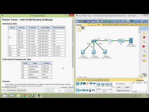 6.3.3.8 Packet Tracer - Inter VLAN Routing Challenge