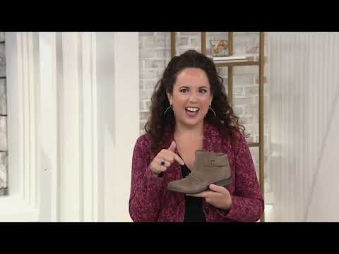 Earth Origins Suede Western Ankle Boot - Avani Billings on QVC