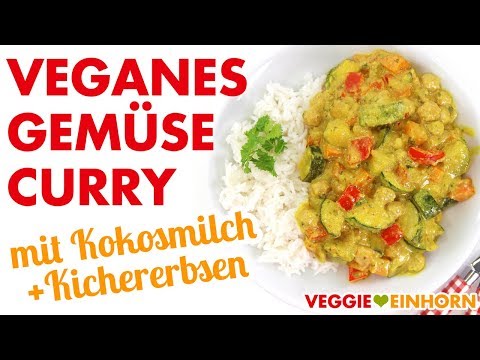 Veganes Gemüsecurry mit Kichererbsen und Kokosmilch