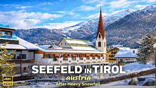 Seefeld in Tirol Austria After Heavy Snowfall ❄️ Cozy Austrian Alpine Scenes 4K 60 FPS