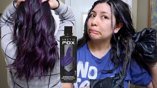 HOW TO DYE HAIR PURPLE NO BLEACH | ARCTIC FOX PURPLE RAIN  & GIRLS NIGHT ON DARK HAIR