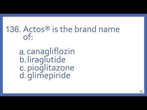Top 200 Drugs Practice Test Question - Actos is the brand name of:
