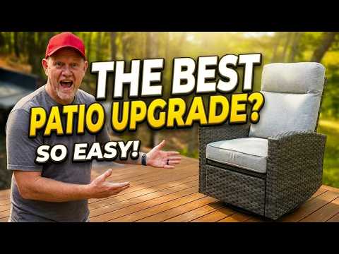Outdoor Rattan, Recliner, Rocking Chair, Balcony, Outdoor, Courtyard, Leisure, Chair, Lazy, Sofa, Living Room, Sleepable(Matcha Green) video review thumbnail