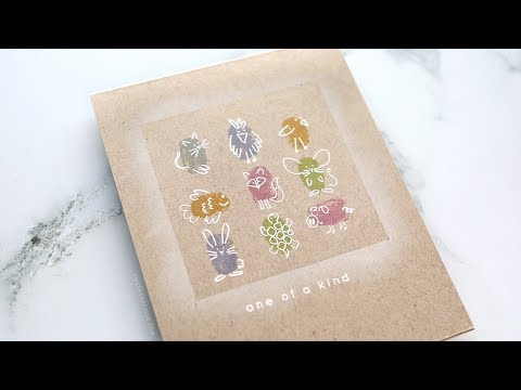 One-Layer Card with Fingerprint Animals