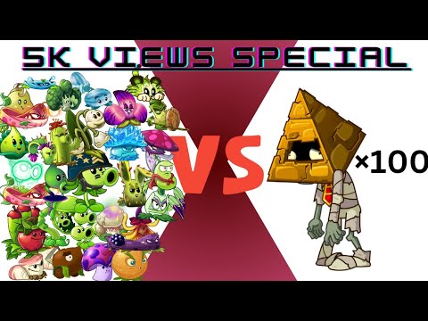 5K Views Special🎊Pvz2 Battle| 10 Level 5 Plants Vs 100 Level 5 Brickhead Zombies🧟‍♂️| GamingisGaming