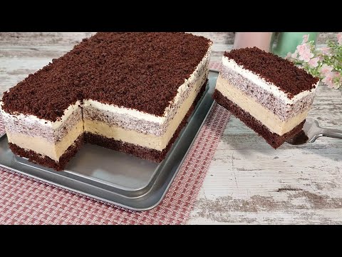 This famous quick chocolate cake melts in mouth! Very tender, juicy and tasty!