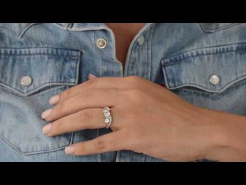 0.72 Ct. Twirl Set Three Stone Anniversary Wedding Ring - TwoBirch TB-WR-0152-WG-J