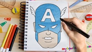How to draw Captain America - Easy step-by-step drawing lessons for kids