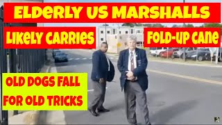 🔴Elderly US Marshalls Likely Carries Fold-up Cane. Old dogs fall for old trick 1st Amendment Audit🔵