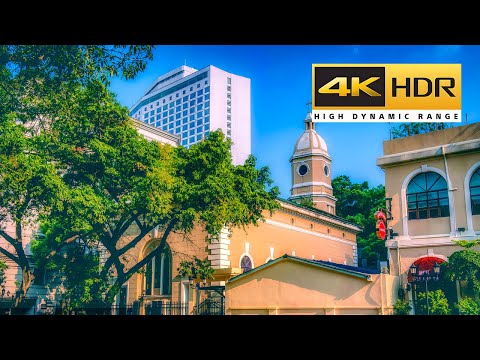 🌅4K HDR | Distrito de Guangzhou Liwan Ilha Xiguan Shamian | China Passeio pela cidade de Guangzhou Distrito de Liwan Local colonial da Ilha Shamian | Paisagem urbana