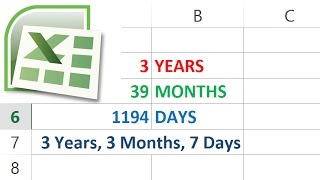 How to Calculate Days Months and Years between Two Dates in Excel
