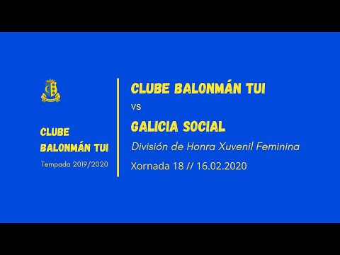 Clube Balonmán Tui vs Galicia Social. Xornada 8 División de Honra Xuvenil Feminina. 16.02.2020