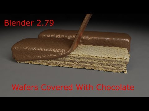 Wafer biscuits covered with chocolate