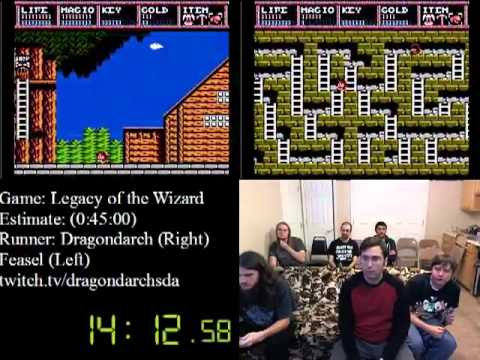 Legacy of the Wizard NES in 30:50 - SPEED RUN race feasel vs. Dragondarch - SGDQ 2012