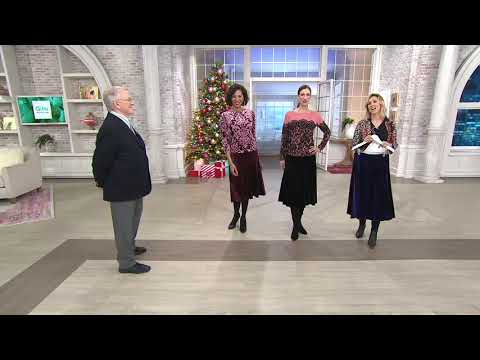 Bob Mackie Pull-On Velvet Flare Skirt on QVC