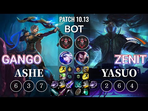 CGA Gango Ashe vs HLE Zenit Yasuo Bot - KR Patch 10.13