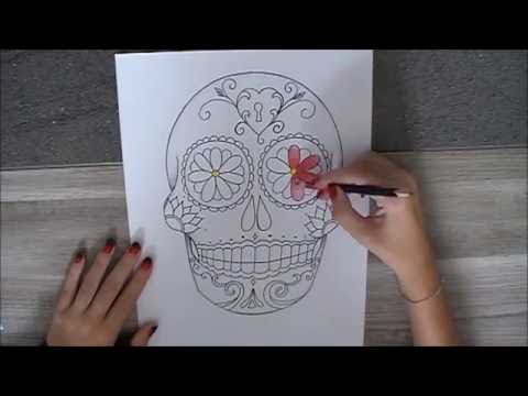 Dessiner une tête de mort Mexicaine