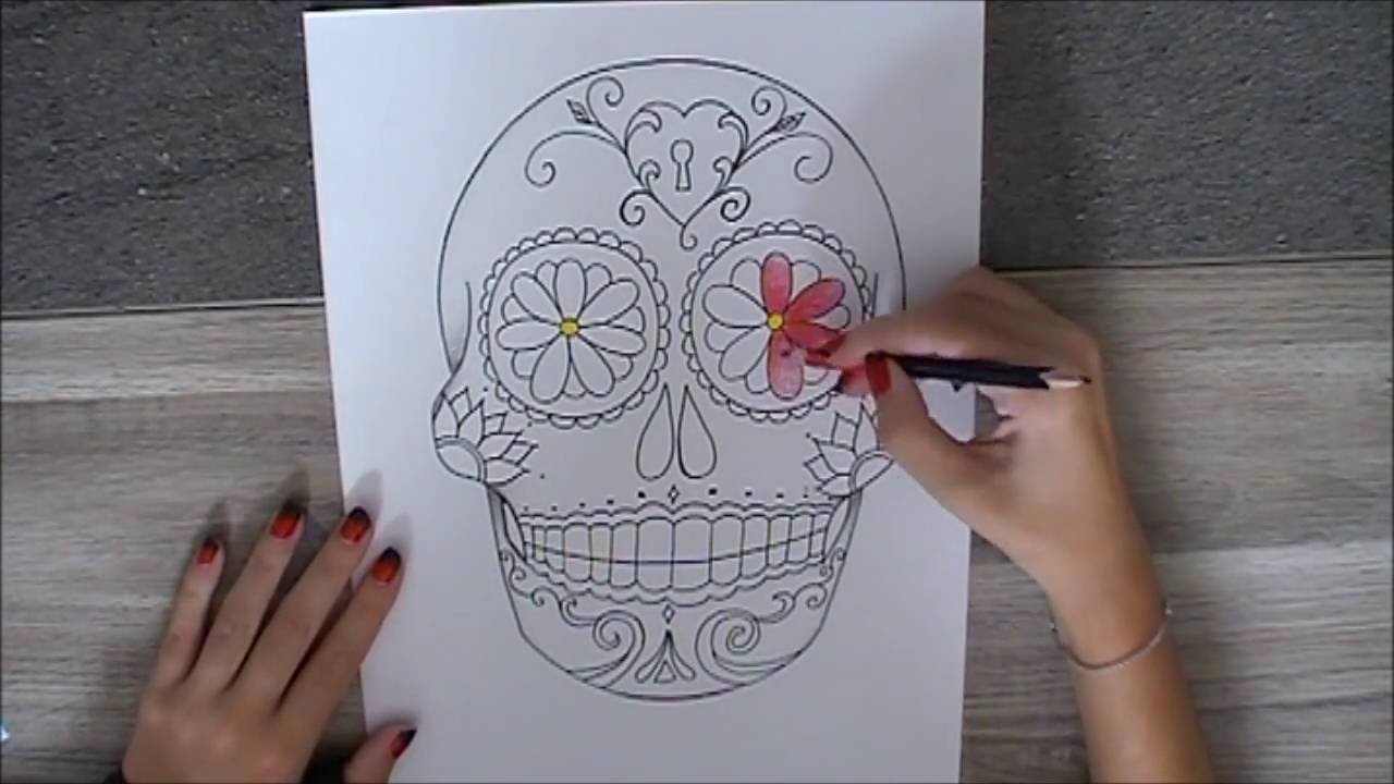 Dessiner une tête de mort Mexicaine