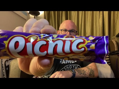 boinger eats a Cadbury Picnic bar (from the UK)