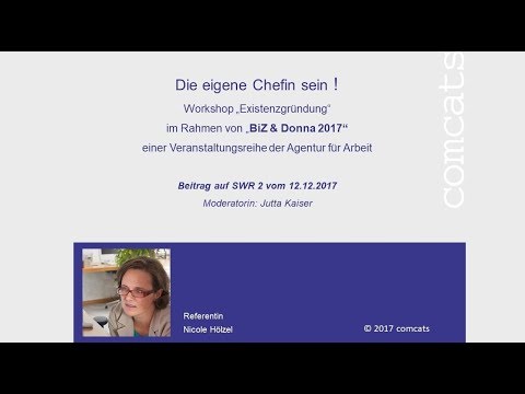 Interview zum Workshop Existenzgründung von BiZ & Donna vom 12.12.2017 auf SWR2
