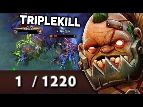 PUDGE TRIPLE KILL WITH 1HP by MASTER TIER PUDGE SUPPORT 7.25 PATCH | GENIUS PUDGE