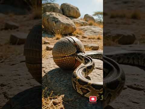 The Python Wrapped Around the Wrong Animal! 😱🐍 #Armadillo #Python #Shorts